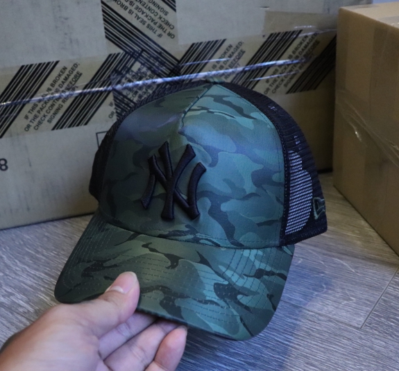 trucker NY camo vải poly